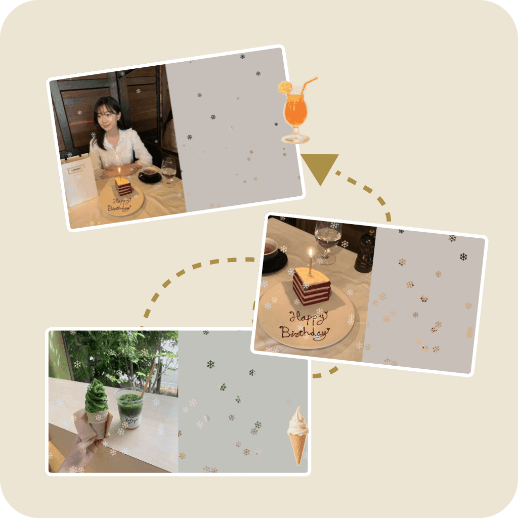 High-vibe moodboards featuring polka dots pattern