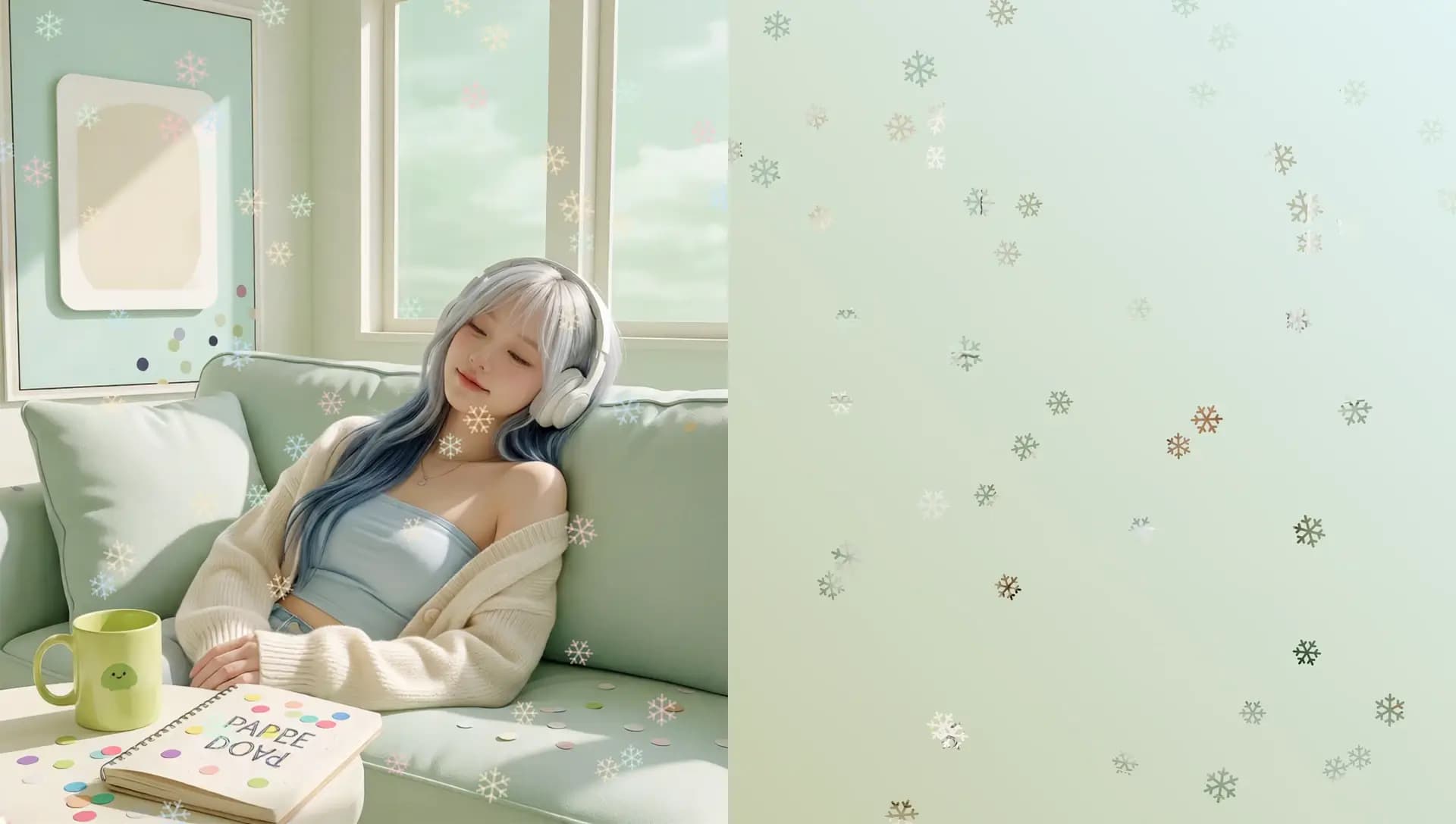 Dottypic — before and after adding dot decorations to a photo