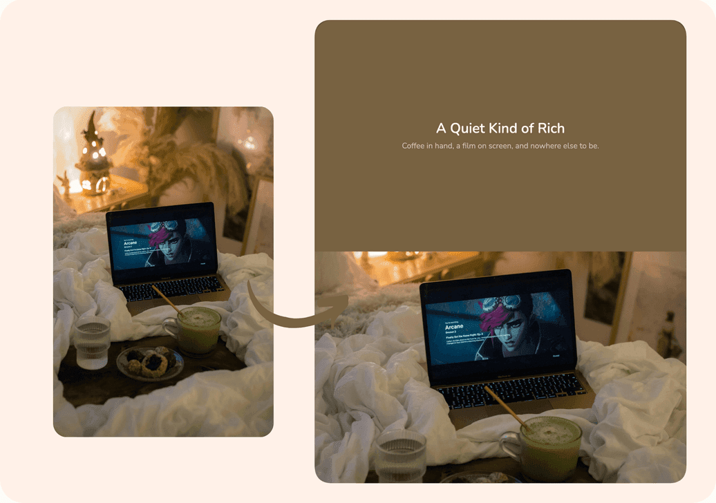 Quote card colors automatically matched to the photo
