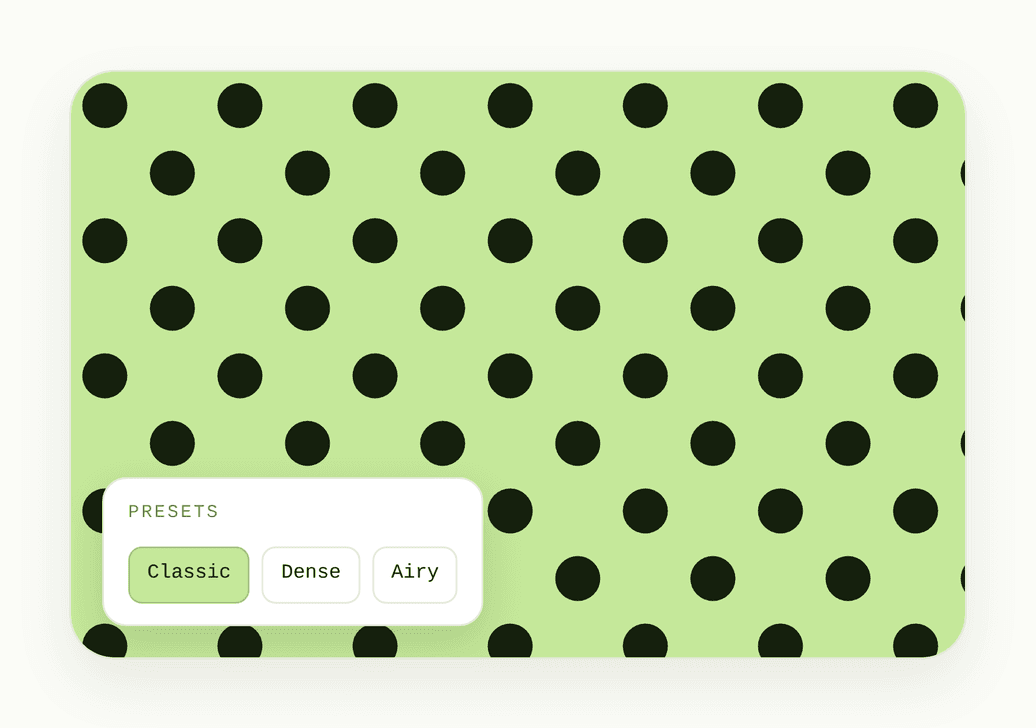 Polka dot pattern generated in one click